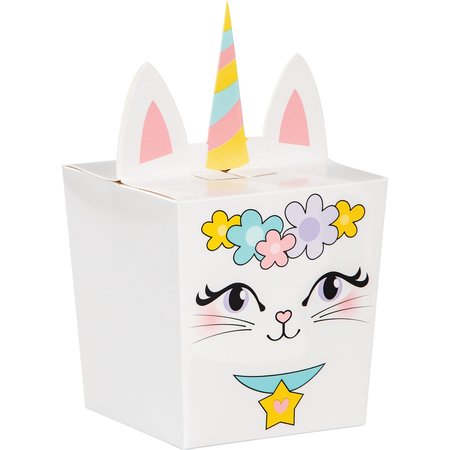 CREATIVE CONVERTING Sassy Caticorn Favor Boxes, 3.5"x6", 48PK 347438